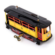 Load image into Gallery viewer, MS638 Yellow Vintage Tram Trolley Streetcar Retro Clockwork Wind Up Tin Toy Collectible