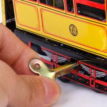 Load image into Gallery viewer, MS638 Yellow Vintage Tram Trolley Streetcar Retro Clockwork Wind Up Tin Toy Collectible
