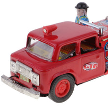 Load image into Gallery viewer, MF718 Vintage Fire Engine Truck Ladder Vehicle Friction with Siren Tin Toy Collectible