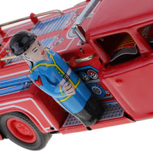 Load image into Gallery viewer, MF718 Vintage Fire Engine Truck Ladder Vehicle Friction with Siren Tin Toy Collectible