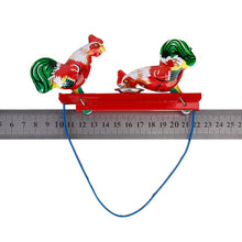 Load image into Gallery viewer, Vintage Rooster Peck Chicken Feeding Retro Clockwork Wind Up Tin Toy Collectible