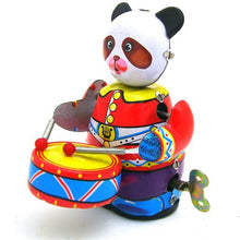 Load image into Gallery viewer, MS566 Panda Drummer Robot Amusing Gay Clockwork Wind Up Tin Toy Collectible