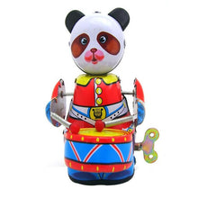 Load image into Gallery viewer, MS566 Panda Drummer Robot Amusing Gay Clockwork Wind Up Tin Toy Collectible