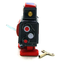 Load image into Gallery viewer, MS517 Mechanical Walking Black Robot Retro Clockwork Wind Up Tin Toy Collectible