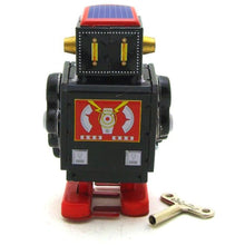 Load image into Gallery viewer, MS517 Mechanical Walking Black Robot Retro Clockwork Wind Up Tin Toy Collectible