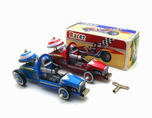 Load image into Gallery viewer, MS269 Space Race Car Racer Retro Clockwork Wind Up Tin Toy Collectible (Choose Color)