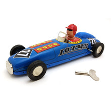 Load image into Gallery viewer, MS641 Vintage Blue Lotus Racing Car #27 Retro Clockwork Wind Up Tin Toy Collectible