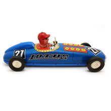 Load image into Gallery viewer, MS641 Vintage Blue Lotus Racing Car #27 Retro Clockwork Wind Up Tin Toy Collectible