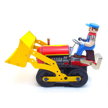 Load image into Gallery viewer, MS357 Classic Bulldozer Tractor Engineering Vehicle Retro Clockwork Wind Up Tin Toy Collectible