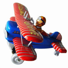 Load image into Gallery viewer, MS643 Looping Plane Airplane Retro Clockwork Wind Up Tin Toy Collectible