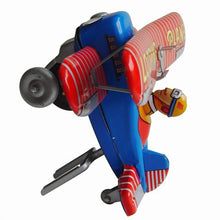 Load image into Gallery viewer, MS643 Looping Plane Airplane Retro Clockwork Wind Up Tin Toy Collectible