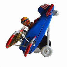 Load image into Gallery viewer, MS643 Looping Plane Airplane Retro Clockwork Wind Up Tin Toy Collectible