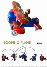 Load image into Gallery viewer, MS643 Looping Plane Airplane Retro Clockwork Wind Up Tin Toy Collectible
