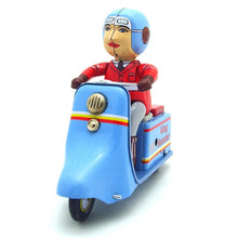 Load image into Gallery viewer, MS637 King Scooter Motorcycle Motorbike Retro Clockwork Wind Up Tin Toy Collectible