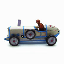 Load image into Gallery viewer, MS507 Vintage White Racer Car Retro Clockwork Wind Up Tin Toy Collectible