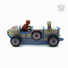 Load image into Gallery viewer, MS507 Vintage White Racer Car Retro Clockwork Wind Up Tin Toy Collectible