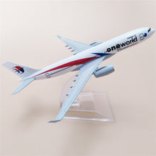 Load image into Gallery viewer, Malaysia Airlines One World Airbus A330 Airplane 16cm Diecast Plane Model