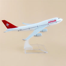Load image into Gallery viewer, Swiss Air Airlines Boeing 747 Airplane 16cm Diecast Plane Model