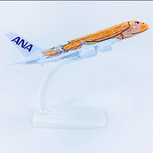 Load image into Gallery viewer, ANA Airlines Japan Airbus A380 Orange Turtle Airplane Diecast Plane Model