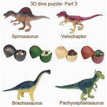 Load image into Gallery viewer, Set of 4 Dinosaur Dino Part III 4D 3D Puzzle Egg Model DIY Educational Toy