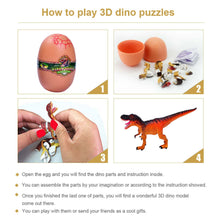 Load image into Gallery viewer, Set of 4 Dinosaur Dino Part XI 4D 3D Puzzle Egg Model DIY Educational Toy
