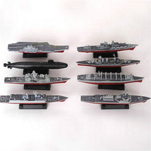 Load image into Gallery viewer, 8 pcs Battleship Aircraft Carrier Submarine Warship Ship 4D Assembled Model Kit DIY Toy