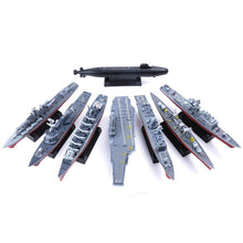 Load image into Gallery viewer, 8 pcs Battleship Aircraft Carrier Submarine Warship Ship 4D Assembled Model Kit DIY Toy