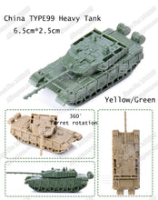 Load image into Gallery viewer, 4 pcs US M1A2 Abrams Tank Chinese Type 99 Tank Military 4D Finished Model Toy 1:144 Scale