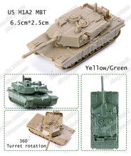 Load image into Gallery viewer, 4 pcs US M1A2 Abrams Tank Chinese Type 99 Tank Military 4D Finished Model Toy 1:144 Scale