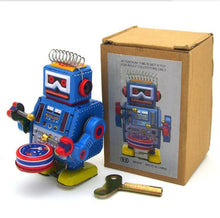 Load image into Gallery viewer, MS406 MS408 MS409 Drummer Drumming Robot Retro Clockwork Wind Up Tin Toy Collectible (Choose Style)