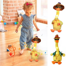 Load image into Gallery viewer, Funny Duck Plush Toys, Dancing and Singing Duck, English Music, Recording and Follow You Speak, Glow, Battery Powered, Early Childhood Education Toys, Best Gift for Your Baby (Choose Style)
