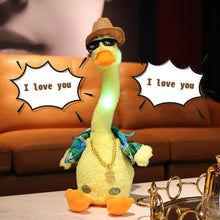 Load image into Gallery viewer, Funny Duck Plush Toys, Dancing and Singing Duck, English Music, Recording and Follow You Speak, Glow, Battery Powered, Early Childhood Education Toys, Best Gift for Your Baby (Choose Style)