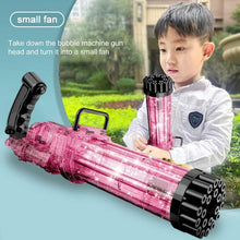 Load image into Gallery viewer, Gatling Electric Bubble Machine Gun Toy 21 Holes 15.5 Inch Summer Automatic Soap Water Maker For Kids Gift (Choose Color)