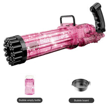 Load image into Gallery viewer, Gatling Electric Bubble Machine Gun Toy 21 Holes 15.5 Inch Summer Automatic Soap Water Maker For Kids Gift (Choose Color)