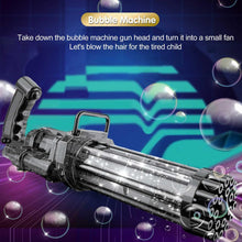 Load image into Gallery viewer, Gatling Electric Bubble Machine Gun Toy 21 Holes 15.5 Inch Summer Automatic Soap Water Maker For Kids Gift (Choose Color)