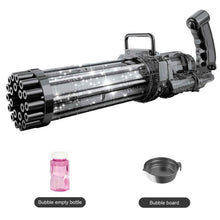 Load image into Gallery viewer, Gatling Electric Bubble Machine Gun Toy 21 Holes 15.5 Inch Summer Automatic Soap Water Maker For Kids Gift (Choose Color)