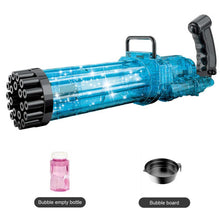 Load image into Gallery viewer, Gatling Electric Bubble Machine Gun Toy 21 Holes 15.5 Inch Summer Automatic Soap Water Maker For Kids Gift (Choose Color)