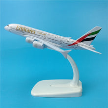 Load image into Gallery viewer, Emirates Airlines Airbus A380 Airplane 16cm DieCast Plane Model