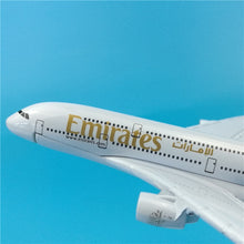Load image into Gallery viewer, Emirates Airlines Airbus A380 Airplane 16cm DieCast Plane Model