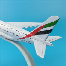 Load image into Gallery viewer, Emirates Airlines Airbus A380 Airplane 16cm DieCast Plane Model