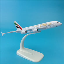 Load image into Gallery viewer, Emirates Airlines Airbus A380 Airplane 16cm DieCast Plane Model