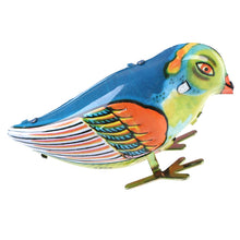 Load image into Gallery viewer, MS029 Vintage Pecking Blue Bird Retro Clockwork Wind Up Tin Toy Collectible