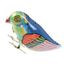 Load image into Gallery viewer, MS029 Vintage Pecking Blue Bird Retro Clockwork Wind Up Tin Toy Collectible