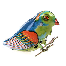 Load image into Gallery viewer, MS029 Vintage Pecking Blue Bird Retro Clockwork Wind Up Tin Toy Collectible