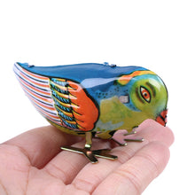 Load image into Gallery viewer, MS029 Vintage Pecking Blue Bird Retro Clockwork Wind Up Tin Toy Collectible