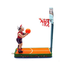 Load image into Gallery viewer, MM2005 Basketball Player Pull Back Game Retro Clockwork Wind Up Tin Toy Collectible