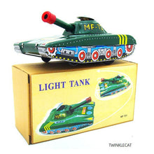 Load image into Gallery viewer, MF721 Vintage Military Tank Toy with Pop Up Soldier Rotating Turret Tin Toy Collectible