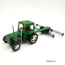Load image into Gallery viewer, MS470 Farm Tractor with Plow Pull Back Friction Vehicle Retro Tin Toy Collectible