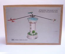 Load image into Gallery viewer, MM265 Airplane Carousel Tower Retro Clockwork Wind Up Tin Toy Collectible