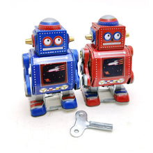 Load image into Gallery viewer, MS524 Walking Mini Robot Retro Clockwork Wind Up Tin Toy Collectible (Choose Color)